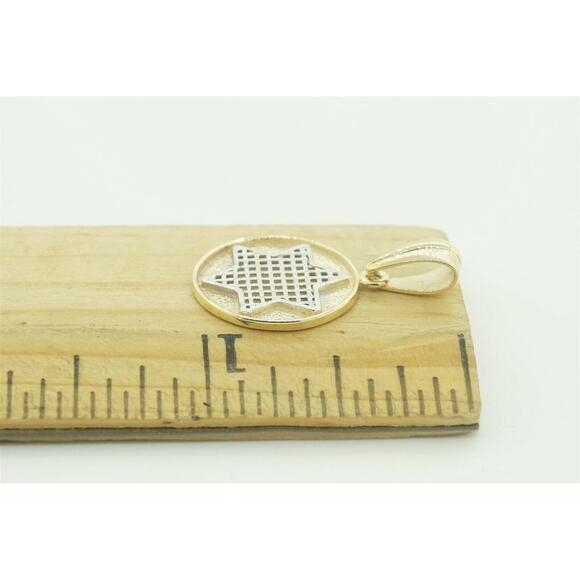 "14k Yellow Gold Estate Religious Pendant Unisex Jewelry Gif - Picture 3 of 5